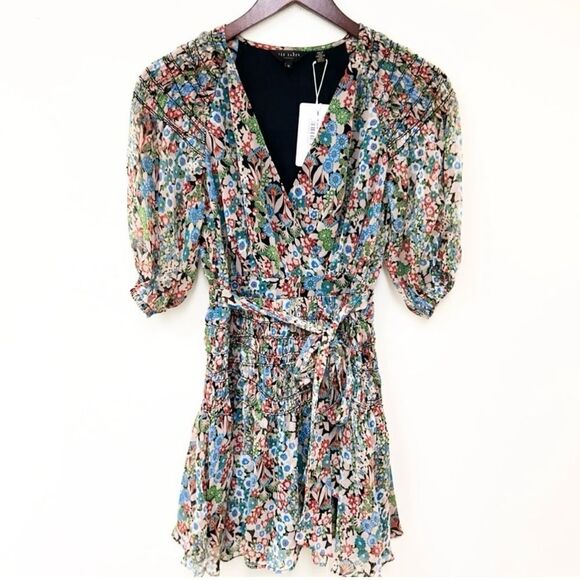Ted Baker London Tiania Smock Panel Wrap Mini Dress US size 2. - Picture 4 of 10